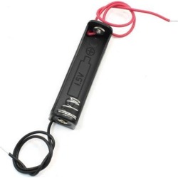 Unique Bargains Wire Leads Black Battery Storage Case Slot Holder 1 x 1.5V AAA