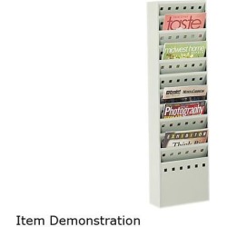 Steel Magazine Rack, 11 Compartments, 10w x 4d x 36-1/4h, Gray