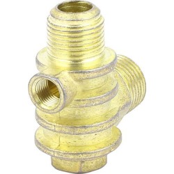 9mm Diameter Female Thread Brass Tone Metal Air Compressor Check Valve Connector