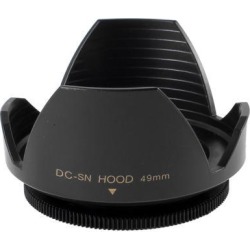 Unique Bargains Digital Camera DC-SN Black Screw Mount 49mm Flower Lens Hood Shade