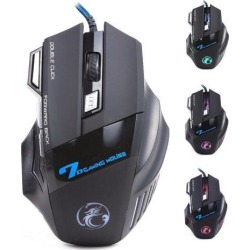 ESTONE Professional Wired Gaming Mouse, X7 Gaming Mice 7 Button 5500 DPI LED Optical USB Gamer Computer Mouse Mice Cable Mouse for Pro Game.