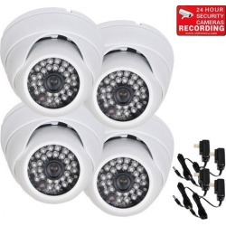 VideoSecu 4 Pack Outdoor Weatherproof Infrared Security Camera 600TVL IR Day Night Vision Built-in 1/3' Sony Effio CCD Wide Angle View Vandal Proof