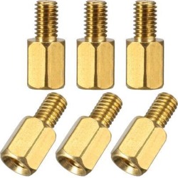 Unique Bargains 6pcs M3 6+5mm Female Male Thread Brass Hex Standoff Spacer Screws PCB Pillar