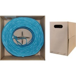 Offex Bulk Shielded Cat6 Ethernet Cable Solid Spool 1000 foot - Blue