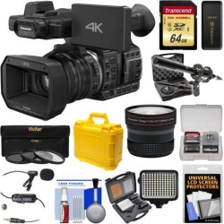 Panasonic HC-X1000 4K Ultra HD Wi-Fi Video Camera Camcorder with Fisheye Lens + 64GB Card + Waterproof Case + LED Light + Microphone Set + Filters Kit