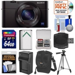 Sony Cyber-Shot DSC-RX100 III Wi-Fi Digital Camera with 64GB Card + Battery & Charger + Case + Tripod + Kit