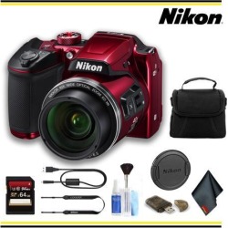 Nikon COOLPIX B500 Digital Camera (Red) Starter Bundle