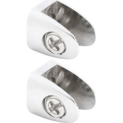 Home Zinc Alloy Door Glass Shelf Clamp Brackets Fixing Clips Holder Support 2pcs