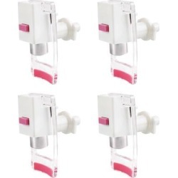 Red Water Cooler Faucet Plastic Water Dispenser Clean Spigot Fits Ro System Adaptor Hot Cold Water Faucet Tap Replacement 4pcs