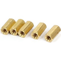 M4x12mm Brass Hex Hexagonal Female Threaded Standoff Spacer Pillars 5pcs