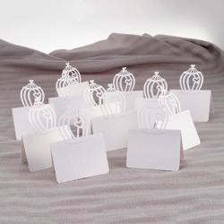 buy  Wedding Place Name Table Number Card Holder Wedding Favors Hollow Heart Cage cheap online