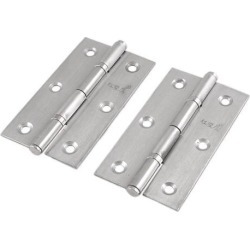 Unique Bargains Unique Bargains 2 Pcs Home Furniture Hardware Door Hinge Satin Nickel 2.9' Length