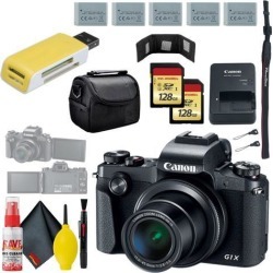 Canon PowerShot G1 X Mark III Digital Camera & 128GB MicroSD x2 & Carrying Case & Battery x4