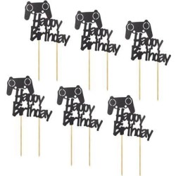 buy  6pcs Game Theme Large Cake TopperCupcake ToppersBirthday Party Supplies cheap online