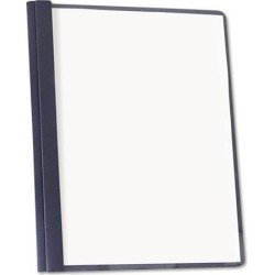 Clear Front Report Cover, Tang Fasteners, Letter Size, Dark Blue, 25/box