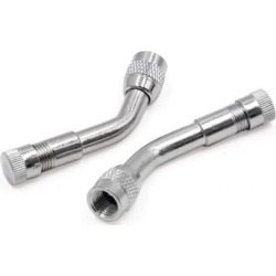 2 Pcs Silver Tone 135 Degree Bent Car Auto Wheel Rim Tire Valve Stem