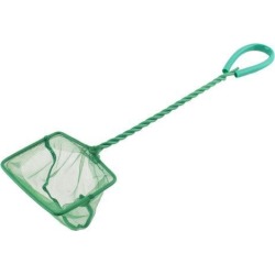 Unique Bargains 3' x 2.4' Portable Handle Landing Net Fishing Fish Angler Mesh Aquarium Fish Tank Goldfish Shrimp Green