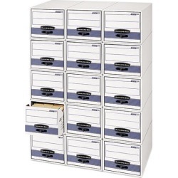 Bankers Box 00312 Stor/Drawer Steel Plus Storage Box, Legal, White/Blue, 6/Carton