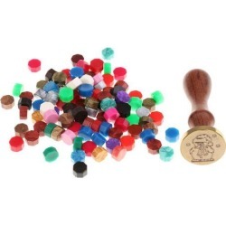Vintage Sealing Wax Stamp Santa Claus + Wax Beads for Party Invitation Cards