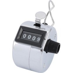 Hand Tally Counter 4 Digit Number Handheld Metal Mechanical Counter Lap Counter Digit Clicker to 9999