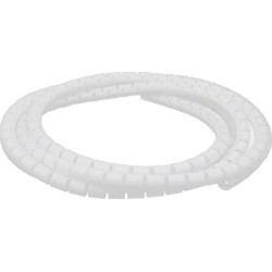 Flexible Spiral Tube Cable Wire Wrap White Manage Cord 10mm Dia x 2 Meter Long with Clip