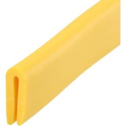 Edge Trim U Seal Yellow PVC Plastic U Channel Edge Protector Fits 1/256" - 3/64' Edge 20 Feet Length