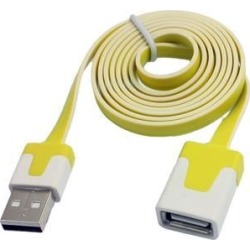 Unique Bargains Yellow 1M USB A Male to Female Connector Flat Extension Cable