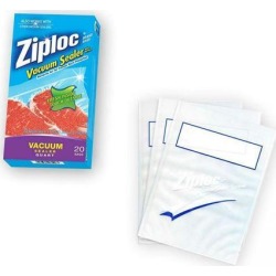 Ziploc ZL20QB3 Vacuum Seal Quart Bags, Clear, 20-Pack (Packaging May Vary)