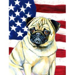 Carolines Treasures LH9002GF 11 x 15 In. Usa American Flag With Pug Flag, Garden Size
