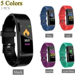 Bluetooth Smart Watch Heart Rate Blood Pressure Monitor Fitness Tracker Bracelet black
