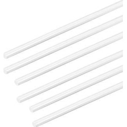 3/64×20 inch ABS Plastic Round Bar Rod for Architectural Model Making DIY White 6pcs