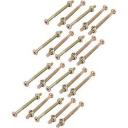 M6x80mm 63mm Length Thread Hex Socket Drive Bolt w Phillips Barrel Nut Furniture Cross Dowel 20pcs