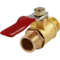 Unique Bargains Air Compressor 13mm x 12mm Male Thread Brass Full Port Ball Valve