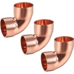 7/8-inch ID 90 Degree Copper Elbow Short-Turn Copper Fitting Conector for Plumbing 3pcs