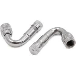 2 Pcs Silver Tone 45 Degree Bent Car Auto Wheel Rim Tire Valve Stem