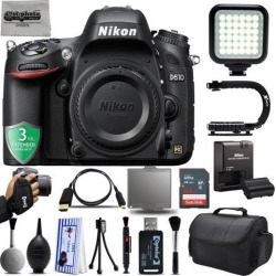 Nikon D610 24.3MP 1080P DSLR Camera w/ Wi-Fi & GPS Ready + 64GB - 25PC Kit + 3 Year Warranty