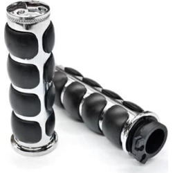 Krator Motorcycle Hand Grips 1 Inch Handlebar Bars Pair For Harley Davidson Softail Fat Boy FLSTF