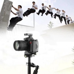 Portable Gradienter Handheld Stabilizer Aluminum Alloy Steadycam Retractable Stabilizer for DSLR Camera DV Camcorder black