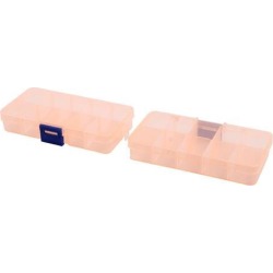 Plastic 10 Compartments Pill Box Medicine Storage Drug Case Orange 2 PCS