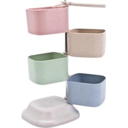 4-Tier Plastic Revolving Spice Rack Jars Kitchen Seasoning Storage Organizer