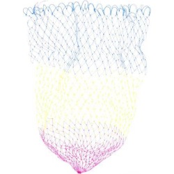 Unique Bargains 24.8 x 20.5 Nylon Portable Fishing Landing Net Fish Angler Mesh for Fishermen Blue Fuchsia Yellow