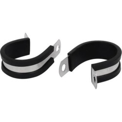 28mm Dia EPDM Rubber Lined P Clips Cable Hose Pipe Clamps Holder 2pcs