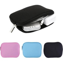 Earphones/Charger Power Bag Laptop Sleeve Notebook Adapter/Mouse Case Bag Pouch (Black Blue Pink)