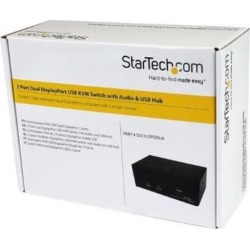 StarTech 2 Port Dual DisplayPort USB KVM Switch with Audio & USB 2.0 Hub, SV231DPDDUA