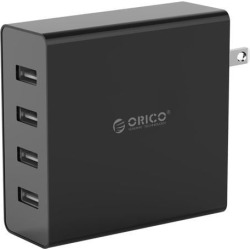 ORICO 4 Port USB Wall Charger for Smartphones and Tablets 5V2.4A*4 6A 30W Total Output -Black (DCW-4U-US)