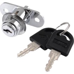 Global Bargains Silver Tone Sliding Door Closet Cylinder Plunger Lock Replacement w 2 Keys