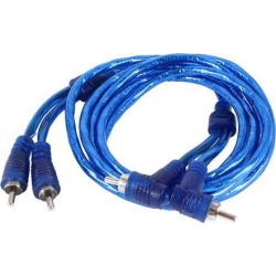 Unique Bargains Double RCA Male to 2 Male M/M Connector Audio Cable Blue 6.6ft