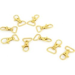 Unique Bargains 9 Pieces Gold Tone Metal Lobster Clasp Swivel Trigger Hook Keychain