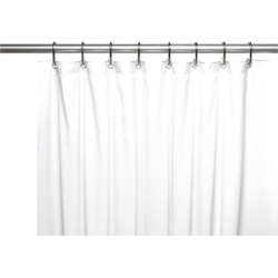 Carnation Home Fashions Shower Stall-Sized, 5 Gauge Vinyl Shower Curtain Liner in White