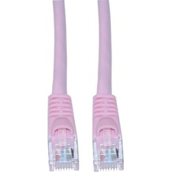 Cat5e Pink Ethernet Patch Cable, Snagless/Molded Boot, 100 foot